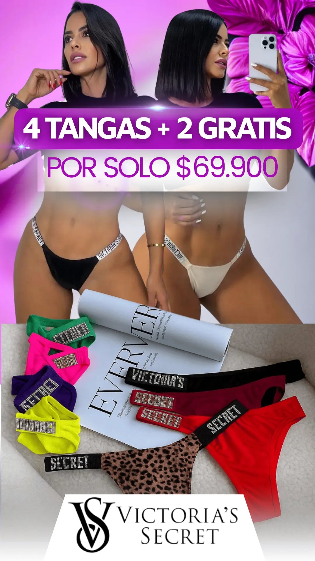 X6 TANGAS VICTORIA SECRET COMPRA 4 PANTY + 2 GRATIS🎁