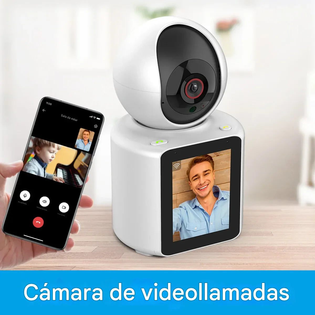 📹 Cámara de Seguridad WiFi con Pantalla y Video Llamada 🛡️