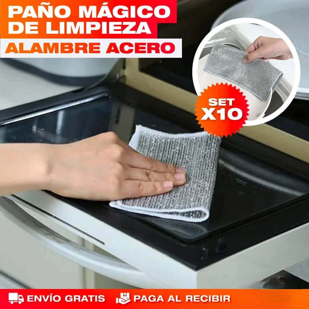 🧼 ¡Desengrasa en segundos sin esfuerzo! -Set x10 Paños Mágicos para Cocina ✨