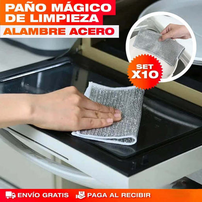 🧼 ¡Desengrasa en segundos sin esfuerzo! -Set x10 Paños Mágicos para Cocina ✨